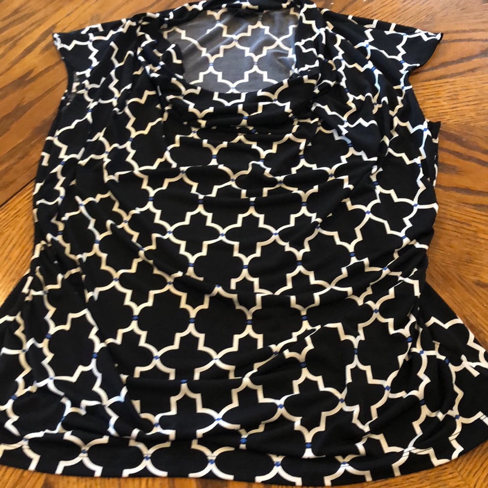 Black and royal blue sleeveless top PXL